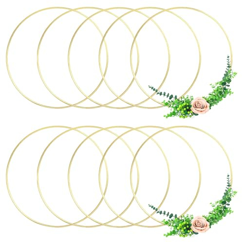 75mm Traumfänger Ringe,10 PCS Metall Kranz Rahmen Gold Metallringe Zum Basteln Makramee Ringe Golden Rund Metallringe für Traumfänger Festival Kränze Makramee DIY Handwerk