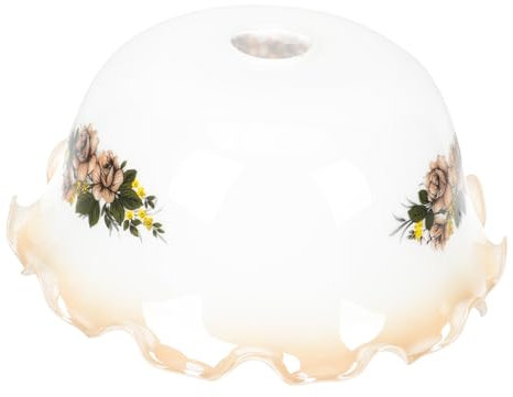 HOMSFOU Weißer Glaslampenschirm Vintage Tischlampe Retro Lampenschirm Für Schlafzimmer Und Wohnzimmer Dekorativer Lichtschutz Für Rustikale Atmosphäre