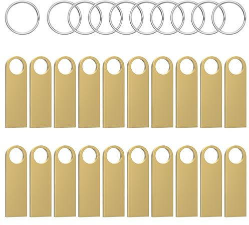 ABLAZE Lot de 20 clés USB 8 Go - Mini clés USB étanches - En métal - Pour ordinateur portable, ordinateur, TV, voiture