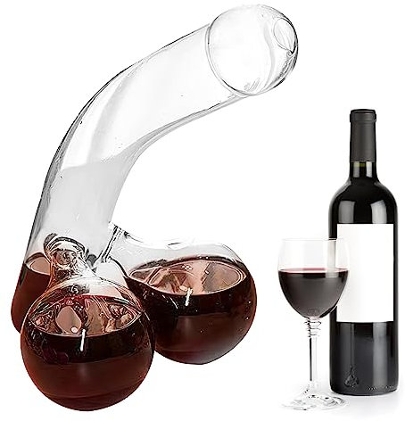 BRISKORE Divertente decanter per whisky, decanter per vino rosso, contenitore unico in vetro per scotch whisky, decanter in vetro, decanter per vino, 550 ml, regalo divertente per i vostri cari