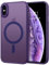 BENTOBEN for iPhone XS Max Case Magnetic [Compatible with MagSafe], Translucent Matte Anti-yellow Slim Soft TPU Military Grade Shockproof Women Men Protective Cover for iPhone XS Max, Dark Purple