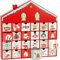 BRUBAKER Adventskalender zum Befüllen - Weihnachtshaus 2024 - Sweet Christmas - DIY Weihnachtskalender mit 24 Türchen für Gutscheine, Süßigkeiten und Überraschungen - 40,5 cm groß aus Pappe - Rot
