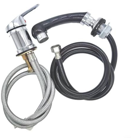 Duschkopf für Salon, Shampoo-Bett, Wasserhahn, 80 cm, Friseur-Mischbatterie mit Duschkopf, Salon-Wasserhahn-Ventil, Wasserhahn für Waschbecken, Rückspülung, Shampoo-Stuhl, Schlauch 120 cm