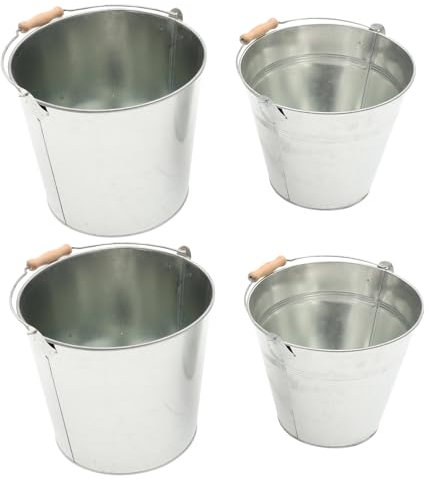 Mikinona 2stücke Ascheeimer Für Draußen Und Drinnen Kohleeimer Für Kamin Holzofen Grill Und Feuerstelle Eimer Für Lagerung Und Camping Aus Eisenmaterial
