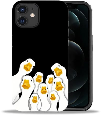 yicomon Kompatibel mit iPhone 11 Hülle, lustiges Entenmuster, matte Handyhülle, langlebig, modisch, lustig, Flüssigsilikon, weich, kratzfest, stoßfest, Schutzhülle