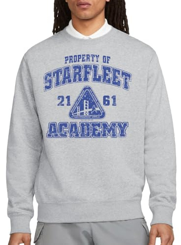 Star Trek Old School Crew Sweatshirt, Athletic Heather, X-Large