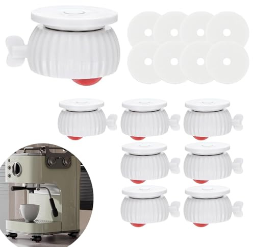 Wopanxye Self Adhesive Caster Wheels, 8pcs 360° Swivel Mini Swivel Roller Balls Castors Pulley Sticky Slider w/Lock Brake for Small Furniture Trash Can Organizer Box Kitchen Appliance Storage Toy Tin