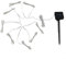 Kit di 104 luci solari per ombrellone, 8 stecche con 13 LED ciascuna, 8 modalità di illuminazione (onda/sfarfallio/bagliore), filo di rame impermeabile IP67, design facile da installare (bianco caldo)