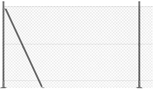 vidaXL Clôture en treillis avec poteaux Gris 1.5 x 10 m Acier, Panneaux de clôture en acier, durables pour jardin et terrasse, barrière privée, séparateur de jardin, extérieur