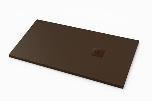Plato de ducha Ardesia extraplano 90X110 cm color Marrón chocolate RAL 8017 rejilla Chocolate