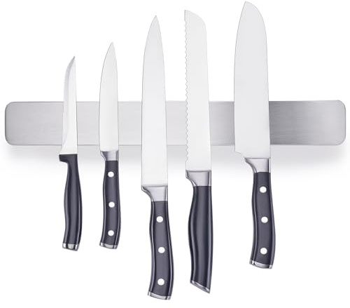 ENOKING 39.6cm Magnetleiste Messer, Edelstahl Messerhalter Magnetisch, Messerleiste Magnetisch mit Extra Starkem Magnet, Magnet Messerhalter für Messer und Küchenutensilien