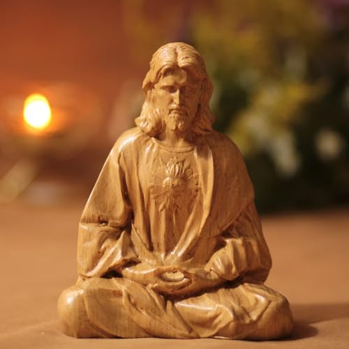 Eoixuqba Jesus Figur, Jesus Christus Statue, Meditation Jesuses Heilige Statuen, 10cm Katholisches Jesusstatue, Kunsthandwerk Aus Kunstharz Für Heimdekoration, Religiöse Kirchendekoration, Geschenke