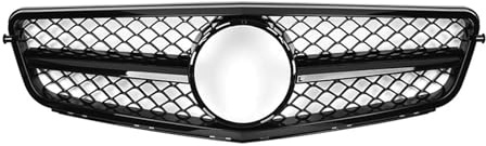 Doppelsteg Grill Glanz Schwarz Für Benz C-klasse W204 2008-2014 Chrom Silber Diamanten Kühlergrill Shiny Schwarz(AMG-Glossy Black)