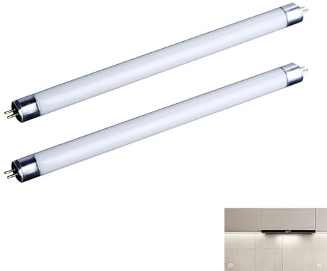 Cyiamku 2 Pack T4 6W Fluorescent Tube 232mm, 6W T4 Bulb Light Lamps G5 2 Pin Base 3500K Soft White CFL High Efficiency Ideal for Under Cabinet Lighting Display Units Kitchen 380 Lumens Energy Saving