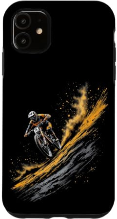 Hülle für iPhone 11 Bunte Mountainbiker-Action für Radsport-Fans