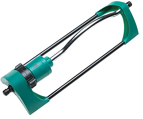 Amig - Aspersor Oscilante con base estable - Fabricado en ABS y Aluminio para Jardín y Regar el Césped - Conector Universal compatible con Mangueras - Fácil de Instalar