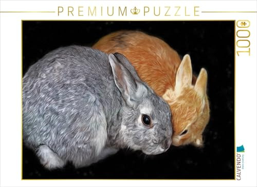 CALVENDO Puzzle Zwei Kaninchen | 1000 Teile Lege-Größe 64 x 48 cm Foto-Puzzle für glückliche Stunden
