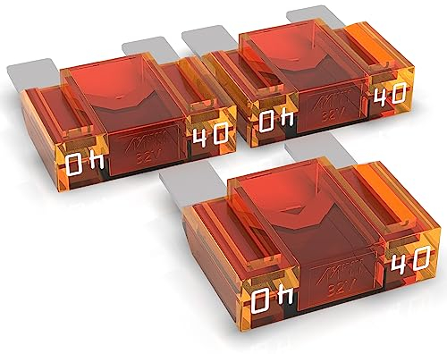 AUPROTEC Fusible de hoja Maxi 20-80A, fusible enchufable para automoción, elección: 40A amperios, naranja, 3 piezas