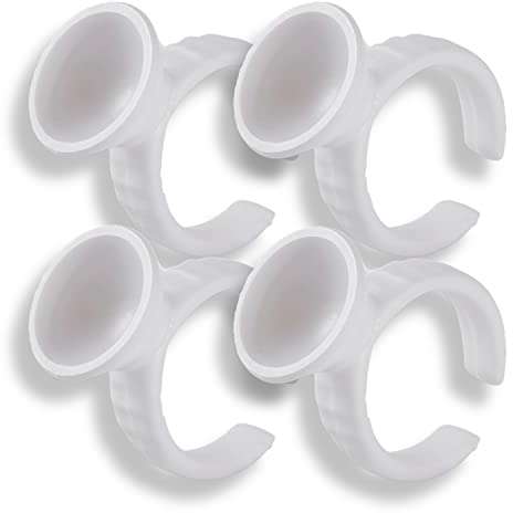 P-Beauty Cosmetic Accessories | Permanent Make-Up Einweg Fingerringe | Tintenhalter für Wimpern Kleber und Tattoo Farbe | Individuell einsetzbar | 13mm ohne Trennung 100 Stück
