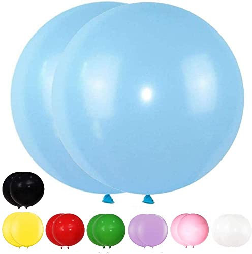 DIWULI XXL Blaue Luftballons - 2 Stück Riesen-Ballons