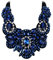 EVER FAITH Damen Kristall Hochzeit Blumen Kostüm Statement Halskette für Bankett Prom Navy Blau Silber-Ton