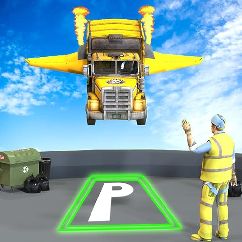 Flying Car Garbage Truck Stunt Simulator: Trash Cleaner