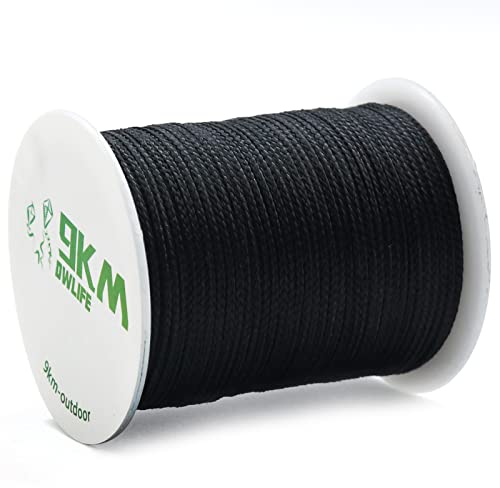 9KM DWLIFE Schwarze, geflochtene Kevlar-Schnur, 22.7 kg ~ 816.5 kg, Angelhilfe, hohe Festigkeit, Zugfestigkeit, hitzebeständig, für Paracord-Schnur, ultraleicht, Drachenfliegen, Outdoor-Aktivitäten