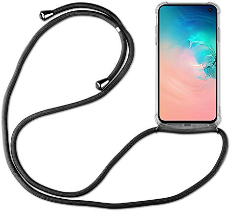 Hülle Kompatibel mit Samsung Galaxy S10e | Handykette Smartphone Halskette Hülle mit Band | Handyhülle mit Kordel zum Umhängen Kompatibel für Galaxy S10e | Schwarz