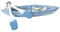 Holzboot mit Paddel und Teelichthalter maritim 31 cm Boot Schiff Maritimdeko