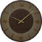Kare Design Wanduhr Levi, D60cm, braun, stilvoll, praktisch, zeitlos, hochwertiger Quarzwerk, dunkle Holzoptik, Wanddekoration, Wohnzimmer, Büro