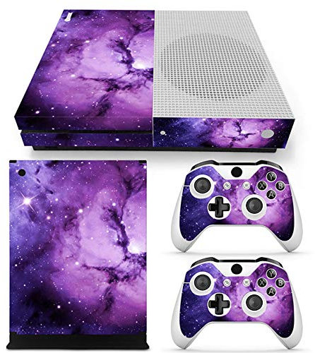 Cover protettiva lucida in vinile per Xbox One S Slim Console + 2 controller (Camouflage Galaxy)