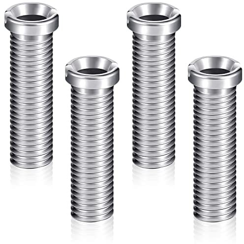 Ripeng 4 Tornillos Huecos de Válvula de Fregadero 12 x 45 mm Tornillo de Enchufe de Colador de Acero Inoxidable Repuesto de Perno Roscado de Fijación de Fregaderos Tornillo de Tapón de Colador