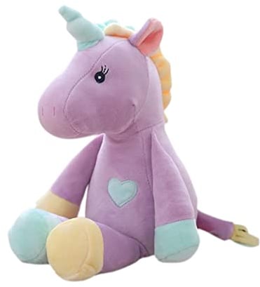 Georgie Porgy Kinder Plüsch Einhorn Kuscheltier Stofftier Neugeborene Einhorn Spielzeug Plüschtier Kissen Einhorn Geschenke für Mädchen (Lila 33 cm)