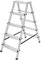 Zweiseitige Aluleiter Klappleiter Haushaltsleiter 2x5 Stehleiter Tragkraft 120kg | 5 Stufen / 120kg