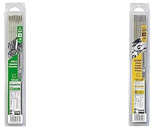 GYS - ELECTRODES Inox 316L ø2, 5 - Blister de 10 - CONSOMMABLE Soudure Arc/MMA - Toutes positions - A L'electrode - Amorcage Des 40V & 084438 ELECTRODES Rutile Acier E6013 Ø 2, 5 - Blister de 50