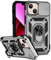 Hitaoyou iPhone 13 Hülle, iPhone 13 Hülle mit Kameraabdeckung & Ständer Militärqualität Stoßfest Heavy Duty Schutz mit magnetischer Autohalterung Handyhüllen für iPhone 13 6.1'' (Silver)