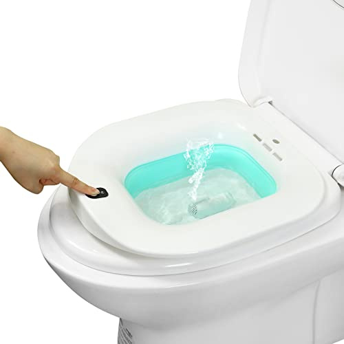 GOUBIANCEN Elettrico a forma di D moderno bianco Bidet Toilet Seat (112-2)