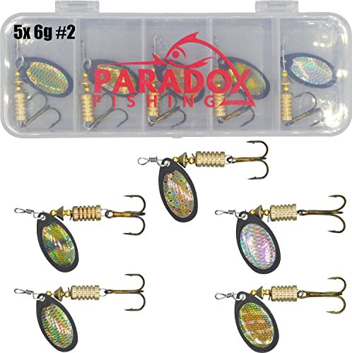 Paradox Fishing Spinner Set 5X 6g #2 I Spinner Angeln Angelköder Blinker Angeln Barschköder Angelköder Angelzubehör Set