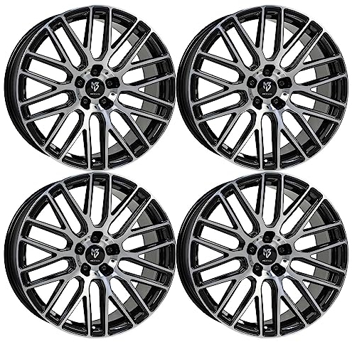 4x MB Design Felgen KV4 7.5Jx18 ET45 5x112 Glanzschwarz poliert kompatibel mit Skoda Karoq Kodiaq Octavia Superb iV Superb Yeti
