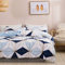 WUMIUER Geometrische Bettwäsche 135x200 Set 2 Teilig - Weiß Blau Dreieck Muster Wendebettwäsche, 1 Bettbezug 135x200cm und 1 Kissenbezug 80x80cm mit Reißverschluss aus Leicht Weich Mikrofaser