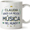 MUGFFINS Tazas Personalizadas para MÚSICA mujer - En Español - Mejor del Mundo - 11 oz / 330 ml - Regalo Personalizable original y divertido