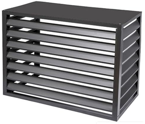Klimaanlage Abdeckung Aluminium-AC-Sichtschutz Und Dekorschutz Klimaanlage Zaun Bildschirm Blumenregal Fensterläden Geeignet für Mülltonnenboxen, Gartenboxen, Schutzgitterverkleidung ( Color : Gray ,