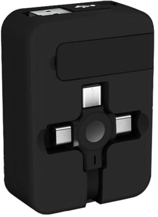 Wokii 3 in 1 Data Cable Phone Stand, Preserved Phone Charger, 3 in 1 Usb Data Cable Phone Stand, Fast Charging Cable Roll for Cell Phones Tablet