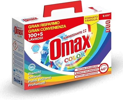 DETERSIVO LAVATRICE IN POLVERE IGIENIZZANTE 105 LAVAGGI COLORATI - MAXI FORMATO FAMIGLIA