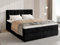 BROMARKT Boxspringbett mit Bettkasten Polsterbett mit Bonell-Matratze und Topper Doppelbett mit Stauraum Bett für Schlafzimmer gepolstertes Kopfteil Denver 140x200 Härtegrad H3 Samtstoff Schwarz
