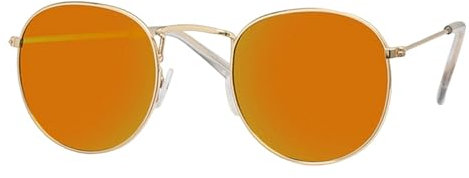 CBLdF Sonnenbrille Herren Kleine Retro -runde Sonnenbrille Vintage Sonnenbrille Für Weibliche Brille-Gold Rot