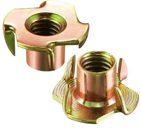 Wensilon 100 tuercas en T M5 x 8 amarillas de cuatro mordazas, para el hogar, hotel, inserción roscada al aire libre