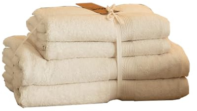 Home Deluxe - Handtuch Set - 4 TLG. Soft - Hellgrau - Material: 100% Baumwolle I Handtuch Badetuch Duschtuch Set Handtuchset