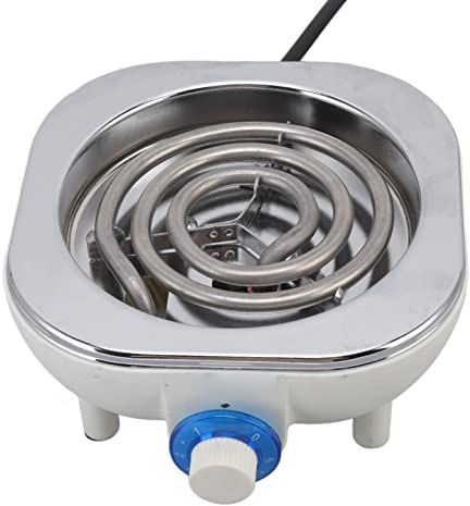 FLEXMAN Quemador Eléctrico Individual, Estufa Eléctrica Portátil de 500 W, Quemador Eléctrico de 5 Modos de Potencia para Cocina, Oficina y Dormitorio, Enchufe la UE de 220 a 240 V