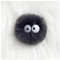 Hrlace Kunstpelz Pom Pom Bälle 5cm Pompons Bommel Cartoon Augen Elfen Staub Pompon mit Elastischer Schlaufe Abnehmbare DIY Pelz Pom Poms für Taschen Schlüsselanhänger Zubehör Dunkelgrau 5 Stück